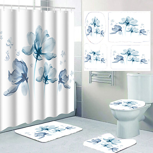 Beautiful Flower Pattern Printing Bathroom Shower Curtain Leisure Toilet Four-piece Design
Beautiful Flower Pattern Printing Bathroom Shower Curtain Leisure Toilet Four-piece Design