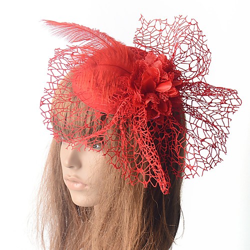 Flower Style Fashion Tulle / Feather Fascinators with Feather / Lace / Floral 1 Piece Special Occasion / Party / Evening Headpiece
Flower Style Fashion Tulle / Feather Fascinators with Feather / Lace / Floral 1 Piece Special Occasion / Party / Evening Headpiece