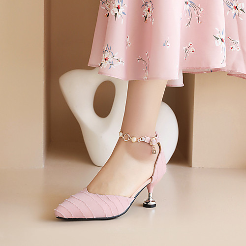 Women's Sandals Kitten Heel Pointed Toe Cotton Pearl Solid Colored White Black Pink
Women's Sandals Kitten Heel Pointed Toe Cotton Pearl Solid Colored White Black Pink