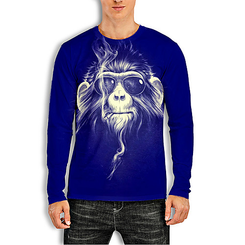Men's Tees T shirt 3D Print Graphic Prints Orangutan Animal Print Long Sleeve Daily Tops Basic Casual Blue
Men's Tees T shirt 3D Print Graphic Prints Orangutan Animal Print Long Sleeve Daily Tops Basic Casual Blue