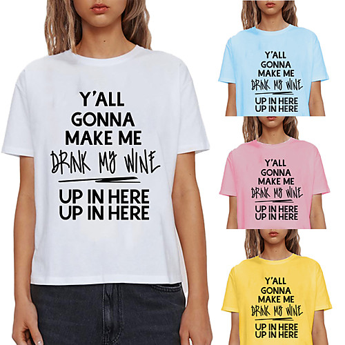 Women's Tee / T-shirt Pure Color Crew Neck Letter Printed Sport Athleisure T Shirt Top Short Sleeves Breathable Soft Comfortable Everyday Use Street Casual Daily Outdoor
Women's Tee / T-shirt Pure Color Crew Neck Letter Printed Sport Athleisure T Shirt Top Short Sleeves Breathable Soft Comfortable Everyday Use Street Casual Daily Outdoor