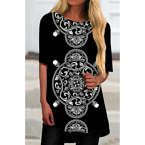 Women's Shift Dress Short Mini Dress Black Half Sleeve Floral Color Block Geometric Print Fall Spring Round Neck Casual 2021 S M L XL XXL 3XL
Women's Shift Dress Short Mini Dress Black Half Sleeve Floral Color Block Geometric Print Fall Spring Round Neck Casual 2021 S M L XL XXL 3XL