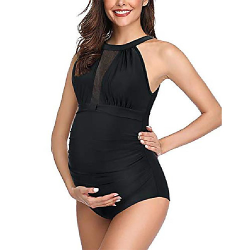 womens one piece maternity swimsuit halter v neck mesh flattering ruched pregnant bathing suit (black, small)
womens one piece maternity swimsuit halter v neck mesh flattering ruched pregnant bathing suit (black, small)
