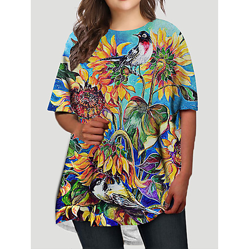 Women's Plus Size Dresses T Shirt Dress Tee Dress Short Mini Dress Half Sleeve Floral Graphic Color Block Print Casual Fall Orange XL XXL 3XL 4XL 5XL / Holiday
Women's Plus Size Dresses T Shirt Dress Tee Dress Short Mini Dress Half Sleeve Floral Graphic Color Block Print Casual Fall Orange XL XXL 3XL 4XL 5XL / Holiday