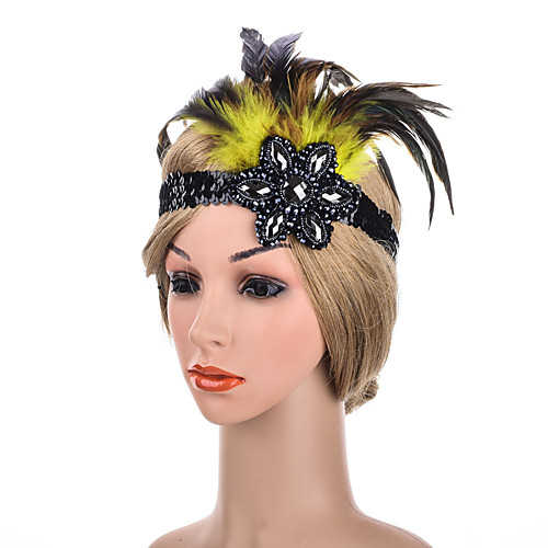 

1920s Vintage Inspired Fabric Headdress with Feather / Trim 1 Piece Special Occasion / Party / Evening Headpiece