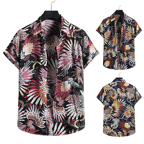 Men's Shirt Other Prints Graphic Floral Print Short Sleeve Casual Tops Beach Hawaiian Black Navy Blue
Men's Shirt Other Prints Graphic Floral Print Short Sleeve Casual Tops Beach Hawaiian Black Navy Blue