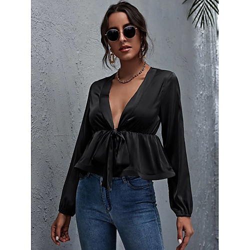 Women's Blouse Plain Long Sleeve Flowing tunic V Neck Tops Casual Basic Top Black
Women's Blouse Plain Long Sleeve Flowing tunic V Neck Tops Casual Basic Top Black