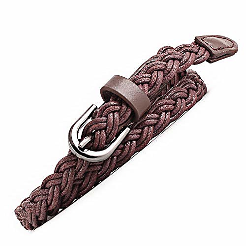 women twisted style fashion braided pu leather dress & jeans thin waist rope belt rope for girls and ladies black buckle (dark brown)
women twisted style fashion braided pu leather dress & jeans thin waist rope belt rope for girls and ladies black buckle (dark brown)