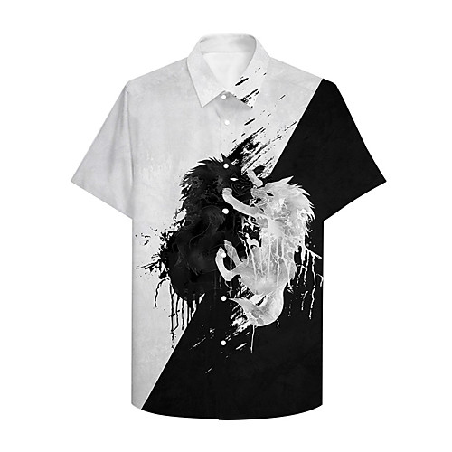 Men's Shirt 3D Print Graphic Prints Lion Button-Down Print Short Sleeve Casual Tops Casual Designer Big and Tall Black / White
Men's Shirt 3D Print Graphic Prints Lion Button-Down Print Short Sleeve Casual Tops Casual Designer Big and Tall Black / White