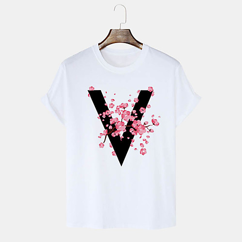 Men's Unisex T shirt Hot Stamping Floral Graphic Prints Letter Plus Size Print Short Sleeve Daily Tops 100% Cotton Basic Casual White Black Blushing Pink
Men's Unisex T shirt Hot Stamping Floral Graphic Prints Letter Plus Size Print Short Sleeve Daily Tops 100% Cotton Basic Casual White Black Blushing Pink