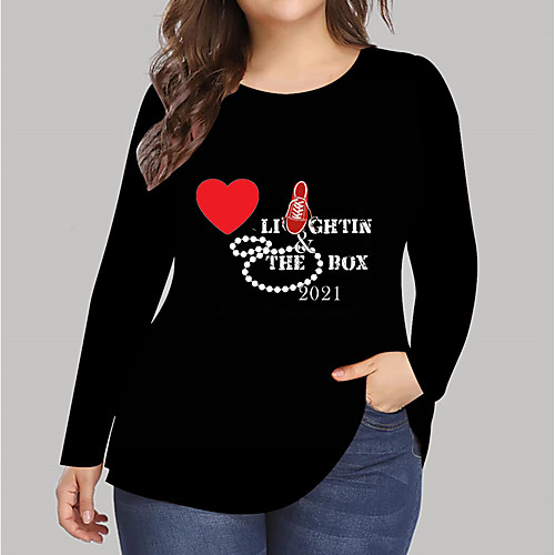 Women's Plus Size Print Graphic Heart Letter T shirt Large Size Round Neck Long Sleeve Tops Big Size
Women's Plus Size Print Graphic Heart Letter T shirt Large Size Round Neck Long Sleeve Tops Big Size