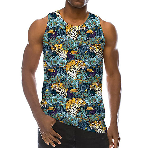 Men's Tank Top Undershirt 3D Print Tiger 3D Print Sleeveless Daily Tops Casual Beach Green
Men's Tank Top Undershirt 3D Print Tiger 3D Print Sleeveless Daily Tops Casual Beach Green