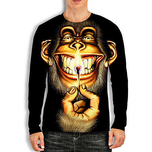 Men's Tees T shirt 3D Print Graphic Prints Orangutan Animal Print Long Sleeve Daily Tops Basic Casual Black
Men's Tees T shirt 3D Print Graphic Prints Orangutan Animal Print Long Sleeve Daily Tops Basic Casual Black