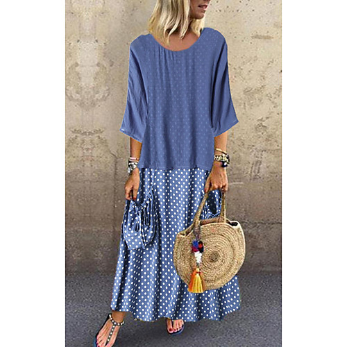 Women's Wrap Dress Maxi long Dress Black Blue Blushing Pink Green 3/4 Length Sleeve Polka Dot Solid Color Print Spring Summer Round Neck Casual 3D Print S M L XL XXL
Women's Wrap Dress Maxi long Dress Black Blue Blushing Pink Green 3/4 Length Sleeve Polka Dot Solid Color Print Spring Summer Round Neck Casual 3D Print S M L XL XXL