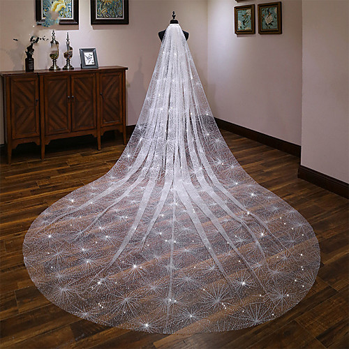 One-tier Elegant & Luxurious Wedding Veil Cathedral Veils with Scattered Bead Floral Motif Style / Solid 157.48 in (400cm) Tulle
One-tier Elegant & Luxurious Wedding Veil Cathedral Veils with Scattered Bead Floral Motif Style / Solid 157.48 in (400cm) Tulle