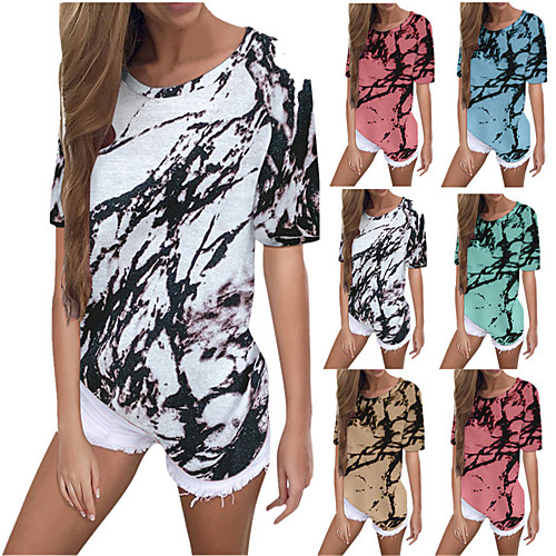 Women's Tee / T-shirt Tie Dye Crew Neck Letter Printed Sport Athleisure T Shirt Top Short Sleeves Breathable Soft Comfortable Everyday Use Street Casual Daily Outdoor
Women's Tee / T-shirt Tie Dye Crew Neck Letter Printed Sport Athleisure T Shirt Top Short Sleeves Breathable Soft Comfortable Everyday Use Street Casual Daily Outdoor
