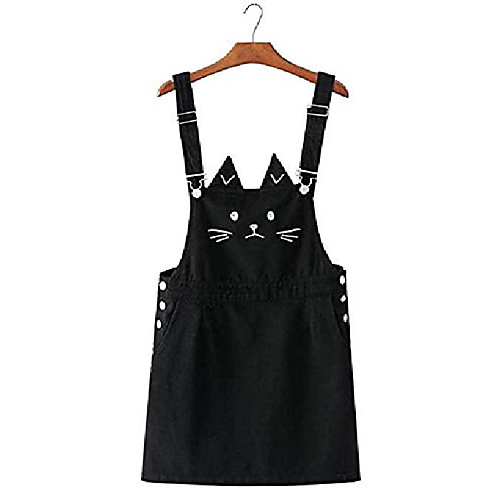 women's cute kitten embroidered straps suspender mini skirt pinafore overall dress (black,xs/s)
women's cute kitten embroidered straps suspender mini skirt pinafore overall dress (black,xs/s)
