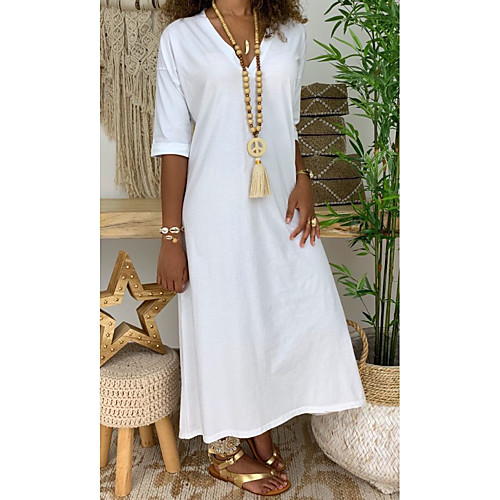 Women's A Line Dress Maxi long Dress White Red Gray Half Sleeve Solid Color Print Summer Round Neck Casual 2021 S M L XL XXL 3XL
Women's A Line Dress Maxi long Dress White Red Gray Half Sleeve Solid Color Print Summer Round Neck Casual 2021 S M L XL XXL 3XL