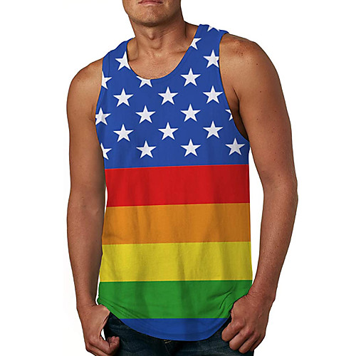 Men's Tank Top Vest Undershirt 3D Print Striped 3D Print Sleeveless Daily Tops Casual Beach Rainbow
Men's Tank Top Vest Undershirt 3D Print Striped 3D Print Sleeveless Daily Tops Casual Beach Rainbow