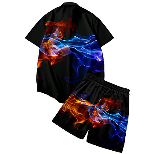 Men's Shirt Suits 3D Print Lightning Button-Down 3D Print Short Sleeve Street Tops Fashion Classic Breathable Comfortable Black
Men's Shirt Suits 3D Print Lightning Button-Down 3D Print Short Sleeve Street Tops Fashion Classic Breathable Comfortable Black