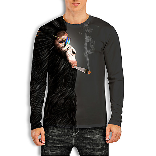 Men's Tees T shirt 3D Print Graphic Prints Orangutan Animal Print Long Sleeve Daily Tops Basic Casual Black
Men's Tees T shirt 3D Print Graphic Prints Orangutan Animal Print Long Sleeve Daily Tops Basic Casual Black