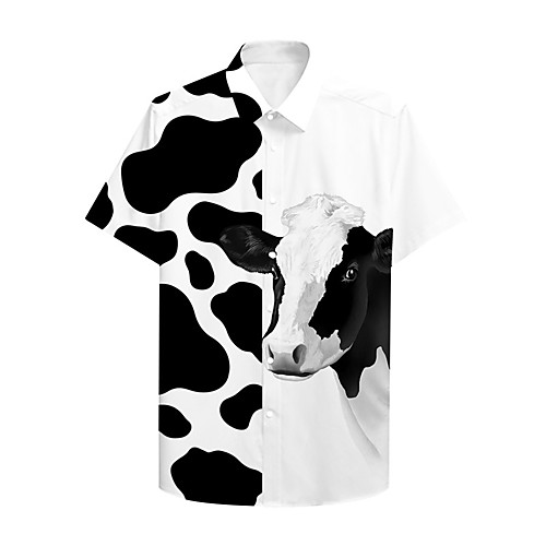 Men's Shirt 3D Print Graphic Prints Cow Button-Down Print Short Sleeve Casual Tops Casual Designer Big and Tall Black / White
Men's Shirt 3D Print Graphic Prints Cow Button-Down Print Short Sleeve Casual Tops Casual Designer Big and Tall Black / White