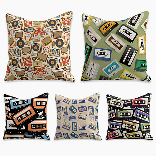 5 pcs Linen Pillow Cover, Geometric Square Zipper Polyester Traditional Classic
5 pcs Linen Pillow Cover, Geometric Square Zipper Polyester Traditional Classic