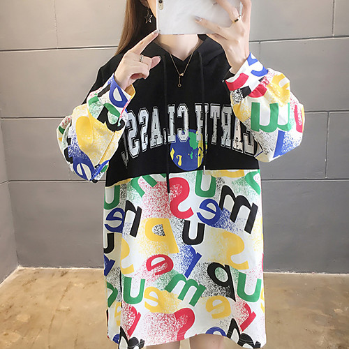 Women's Hoodie Pullover Oversized Patchwork Hoodie Letter Printed Sport Athleisure Hoodie Top Long Sleeve Breathable Soft Comfortable Everyday Use Street Casual Daily Outdoor
Women's Hoodie Pullover Oversized Patchwork Hoodie Letter Printed Sport Athleisure Hoodie Top Long Sleeve Breathable Soft Comfortable Everyday Use Street Casual Daily Outdoor