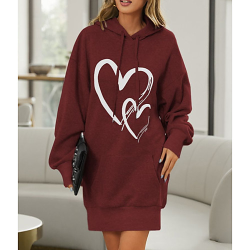 Women's Shift Dress Short Mini Dress Wine Gray Long Sleeve Solid Color Pocket Patchwork Print Fall Spring Hooded Elegant Casual 2021 S M L XL XXL
Women's Shift Dress Short Mini Dress Wine Gray Long Sleeve Solid Color Pocket Patchwork Print Fall Spring Hooded Elegant Casual 2021 S M L XL XXL