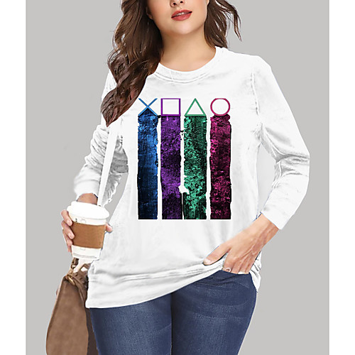 Women's Plus Size Print Graphic Color Block T shirt Large Size Crewneck Long Sleeve Tops XL XXL 3XL White Big Size
Women's Plus Size Print Graphic Color Block T shirt Large Size Crewneck Long Sleeve Tops XL XXL 3XL White Big Size
