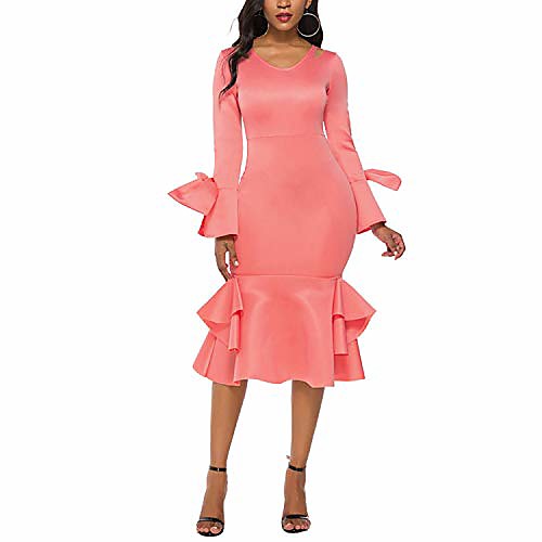 decolife women's sexy bodycon bow knot mermaid ruffles cocktail club party midi dress (xl) pink
decolife women's sexy bodycon bow knot mermaid ruffles cocktail club party midi dress (xl) pink