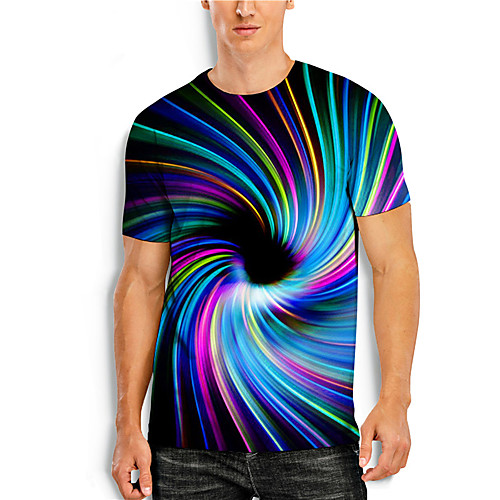 Men's T shirt 3D Print Graphic Prints Rainbow Print Short Sleeve Daily Tops Casual Designer Big and Tall Black
Men's T shirt 3D Print Graphic Prints Rainbow Print Short Sleeve Daily Tops Casual Designer Big and Tall Black