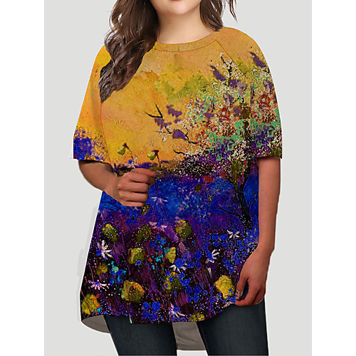 Women's Plus Size Dresses T Shirt Dress Tee Dress Short Mini Dress Half Sleeve Floral Graphic Color Block Print Casual Fall Orange XL XXL 3XL 4XL 5XL / Holiday
Women's Plus Size Dresses T Shirt Dress Tee Dress Short Mini Dress Half Sleeve Floral Graphic Color Block Print Casual Fall Orange XL XXL 3XL 4XL 5XL / Holiday