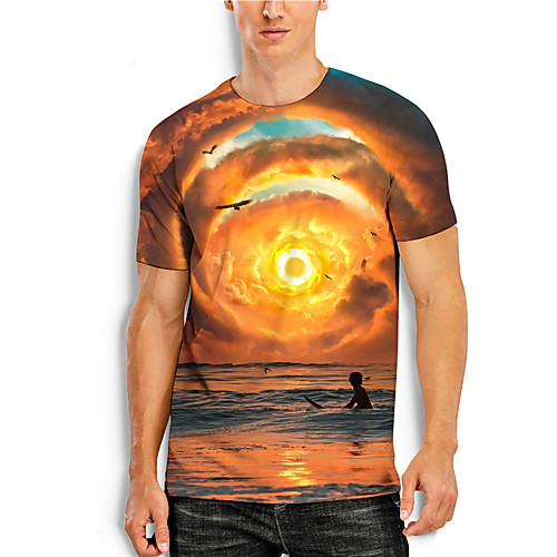 Men's T shirt 3D Print Graphic Prints Landscape 3D Print Short Sleeve Daily Tops Basic Casual Orange
Men's T shirt 3D Print Graphic Prints Landscape 3D Print Short Sleeve Daily Tops Basic Casual Orange