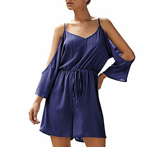 kemilove summer short sleeve rompers for women off shoulder sleeveless belted casual straps ruched short jumpsuit blue
kemilove summer short sleeve rompers for women off shoulder sleeveless belted casual straps ruched short jumpsuit blue