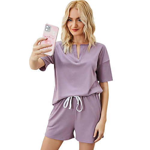 Women's Basic Solid Color Home Two Piece Set Blouse Tracksuit Loungewear Shorts Split Tops
Women's Basic Solid Color Home Two Piece Set Blouse Tracksuit Loungewear Shorts Split Tops