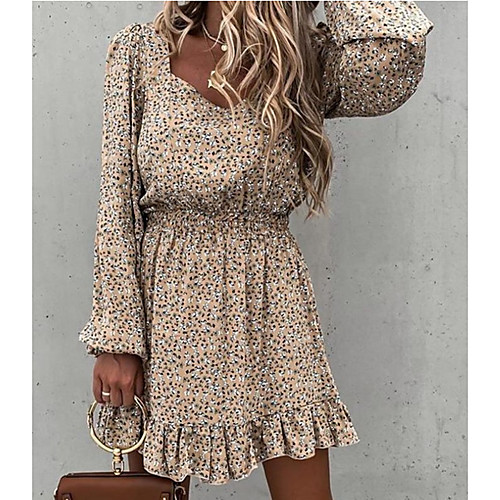 Women's Sheath Dress Short Mini Dress Apricot New flower Black Purple Long Sleeve Polka Dot Print Color Block Patchwork Print Summer Square Neck Casual 2021 S M L XL XXL XXXL
Women's Sheath Dress Short Mini Dress Apricot New flower Black Purple Long Sleeve Polka Dot Print Color Block Patchwork Print Summer Square Neck Casual 2021 S M L XL XXL XXXL