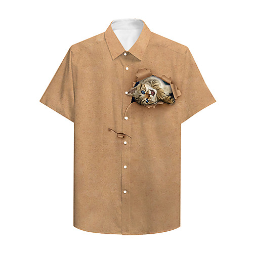Men's Shirt 3D Print Cat Graphic Prints Animal Print Short Sleeve Daily Tops Casual Designer Khaki
Men's Shirt 3D Print Cat Graphic Prints Animal Print Short Sleeve Daily Tops Casual Designer Khaki