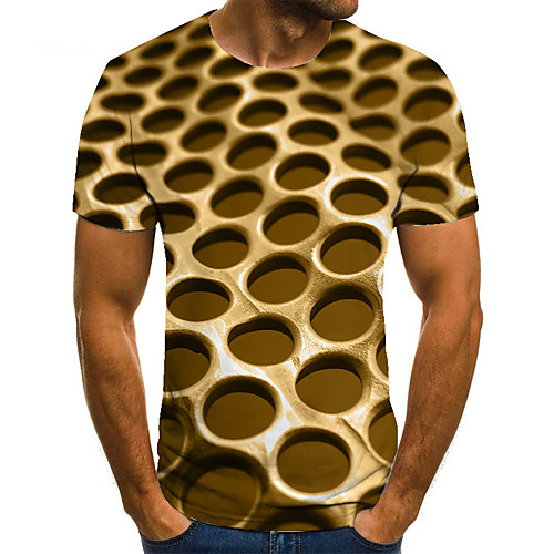 Men's T shirt 3D Print Geometric 3D Print Print Short Sleeve Casual Tops Casual Fashion Khaki
Men's T shirt 3D Print Geometric 3D Print Print Short Sleeve Casual Tops Casual Fashion Khaki