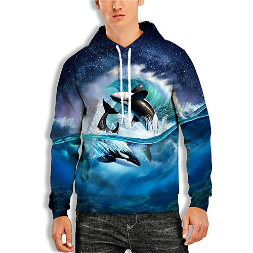 Men's Pullover Hoodie Sweatshirt Graphic Prints Animal Print Daily Holiday 3D Print Basic Casual Hoodies Sweatshirts Blue
Men's Pullover Hoodie Sweatshirt Graphic Prints Animal Print Daily Holiday 3D Print Basic Casual Hoodies Sweatshirts Blue