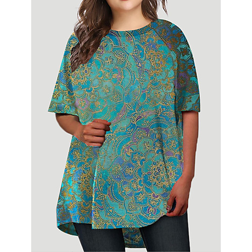 Women's Plus Size Dresses T Shirt Dress Tee Dress Short Mini Dress Half Sleeve Floral Graphic Color Block Print Casual Fall Blue XL XXL 3XL 4XL 5XL / Holiday
Women's Plus Size Dresses T Shirt Dress Tee Dress Short Mini Dress Half Sleeve Floral Graphic Color Block Print Casual Fall Blue XL XXL 3XL 4XL 5XL / Holiday