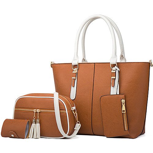 Women's Bags PU Leather Bag Set 4 Pieces Purse Set Zipper Solid Color Daily Date Bag Sets 2021 Handbags White Black Brown
Women's Bags PU Leather Bag Set 4 Pieces Purse Set Zipper Solid Color Daily Date Bag Sets 2021 Handbags White Black Brown