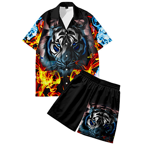 Men's Shirt Suits 3D Print Tiger Animal Button-Down 3D Print Short Sleeve Daily Tops Casual Fashion Breathable Black
Men's Shirt Suits 3D Print Tiger Animal Button-Down 3D Print Short Sleeve Daily Tops Casual Fashion Breathable Black