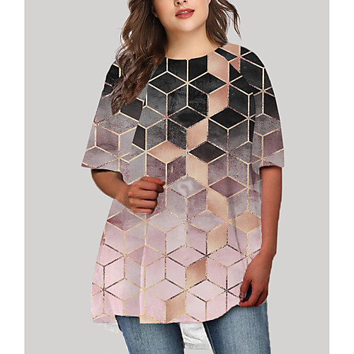 Women's Plus Size Dresses T Shirt Dress Tee Dress Short Mini Dress Half Sleeve Graphic Color Block Geometry Print Casual Fall Blue Blushing Pink Khaki XL XXL 3XL 4XL 5XL / Holiday
Women's Plus Size Dresses T Shirt Dress Tee Dress Short Mini Dress Half Sleeve Graphic Color Block Geometry Print Casual Fall Blue Blushing Pink Khaki XL XXL 3XL 4XL 5XL / Holiday