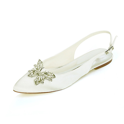 Women's Wedding Shoes Flat Heel Pointed Toe Wedding Flats Satin Rhinestone Solid Colored White Black Purple
Women's Wedding Shoes Flat Heel Pointed Toe Wedding Flats Satin Rhinestone Solid Colored White Black Purple