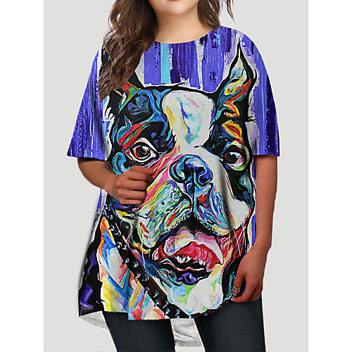 Women's Plus Size Graphic Color Block Animal Print Casual Half Sleeve Fall Short Mini Dress T Shirt Dress Tee Dress Blue Green
Women's Plus Size Graphic Color Block Animal Print Casual Half Sleeve Fall Short Mini Dress T Shirt Dress Tee Dress Blue Green