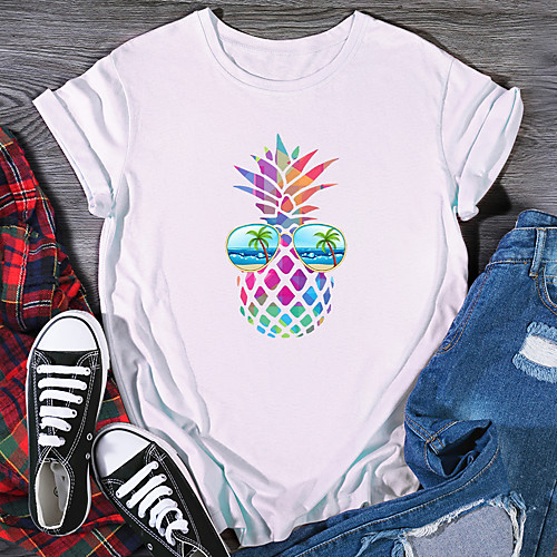 Women's T shirt Graphic Print Round Neck Tops 100% Cotton Basic Basic Top White Black Purple
Women's T shirt Graphic Print Round Neck Tops 100% Cotton Basic Basic Top White Black Purple