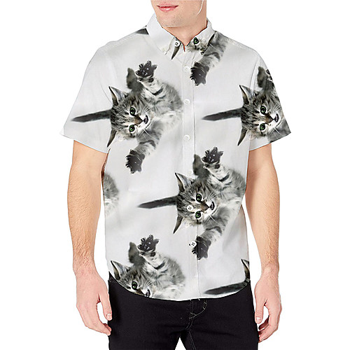 Men's Shirt 3D Print Cat Graphic Prints Animal Print Short Sleeve Daily Tops Basic Casual Gray
Men's Shirt 3D Print Cat Graphic Prints Animal Print Short Sleeve Daily Tops Basic Casual Gray