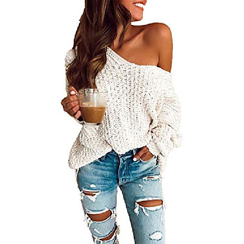 Women's Solid Color Sweater Long Sleeve Sweater Cardigans Notched White
Women's Solid Color Sweater Long Sleeve Sweater Cardigans Notched White