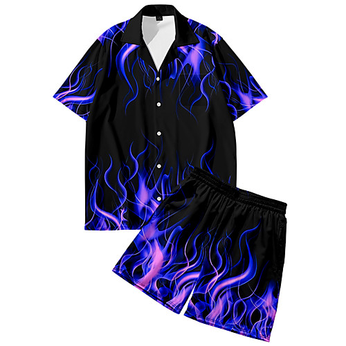 Men's Shirt Suits 3D Print Flame Button-Down 3D Print Short Sleeve Daily Tops Casual Fashion Breathable Purple
Men's Shirt Suits 3D Print Flame Button-Down 3D Print Short Sleeve Daily Tops Casual Fashion Breathable Purple